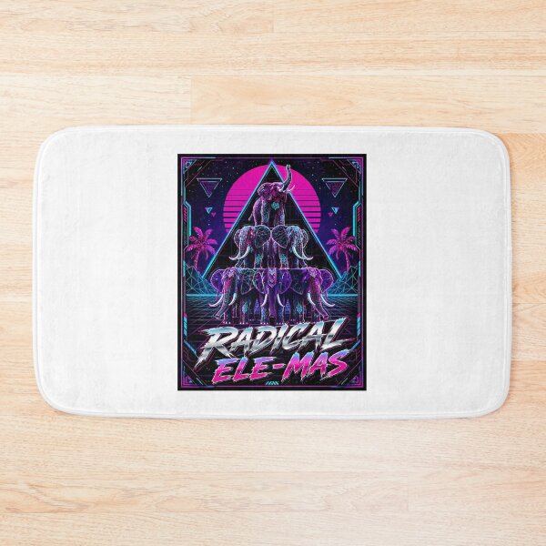 Item preview, Radical Ele-Mas Christmas Synthwave Elephant designed and sold by chattsuede.