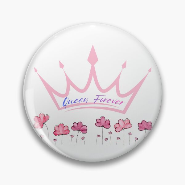 Item preview, Queen Forever Pink Crown Watercolor Flowers Aesthetic Quote designed and sold by byLizedesigns.