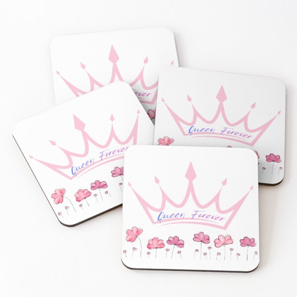 Item preview, Queen Forever Pink Crown Watercolor Flowers Aesthetic Quote designed and sold by byLizedesigns.