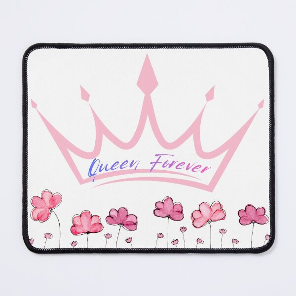 Item preview, Queen Forever Pink Crown Watercolor Flowers Aesthetic Quote designed and sold by byLizedesigns.