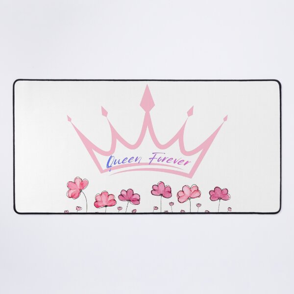 Item preview, Queen Forever Pink Crown Watercolor Flowers Aesthetic Quote designed and sold by byLizedesigns.