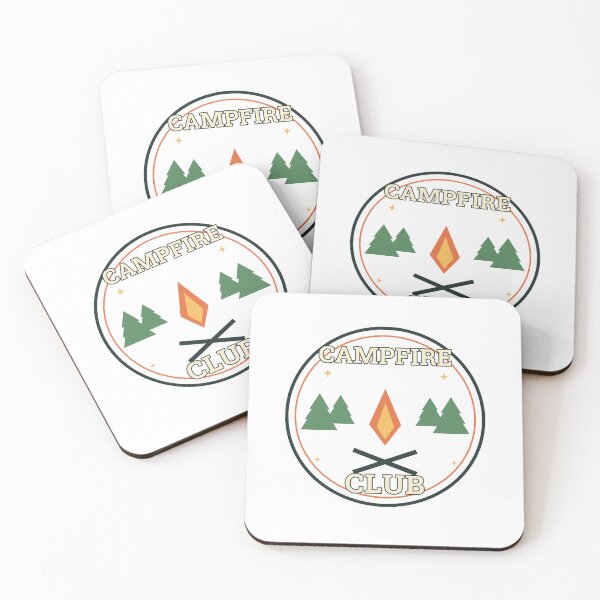 Item preview, Campfire Club Outdoor Camping Badge designed and sold by Cozy Oddities Studio.