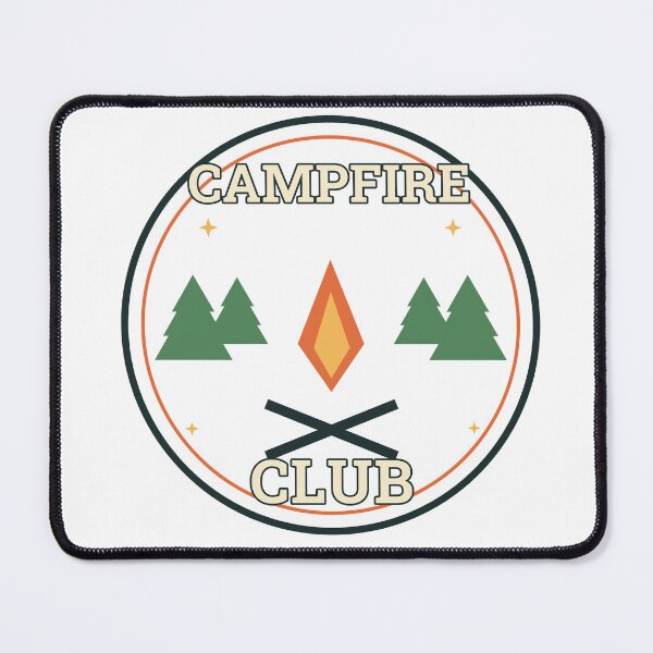 Artikelvorschau, Campfire Club Outdoor Camping Abzeichen entworfen und verkauft von Cozy Oddities Studio.