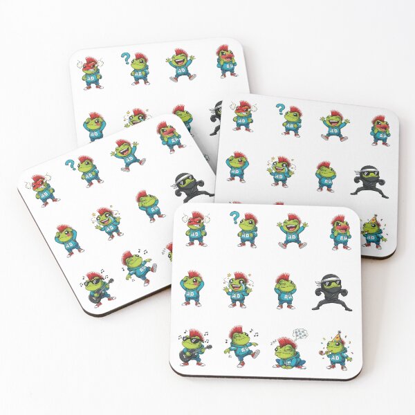 Item preview, Funny Punk Frog Sticker Pack — Mohawk Frog Expression Meme Characters designed and sold by RamyGallery.