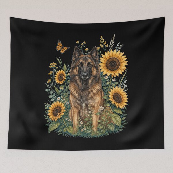 Item preview, Belgian Tervuren With Sunflower Cottagecore Art Dog Owner designed and sold by TerryConnells.