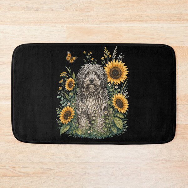 Item preview, Bergamasco Shepherd With Sunflower Cottagecore Art Dog Owner designed and sold by TerryConnells.