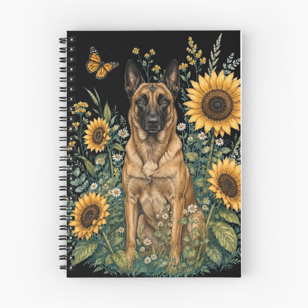Item preview, Belgian Shepherd With Sunflower Cottagecore Art Dog Owner designed and sold by TerryConnells.
