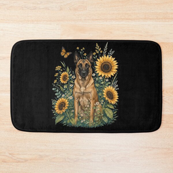 Item preview, Belgian Shepherd With Sunflower Cottagecore Art Dog Owner designed and sold by TerryConnells.