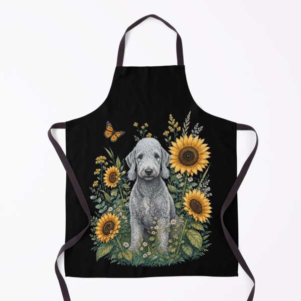 Item preview, Bedlington Terrier With Sunflower Cottagecore Art Dog Owner designed and sold by TerryConnells.