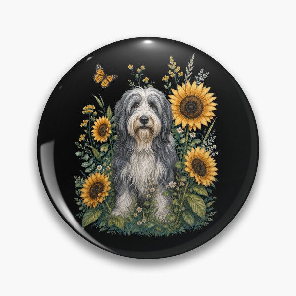 Item preview, Bearded Collie With Sunflower Cottagecore Art Dog Owner designed and sold by TerryConnells.