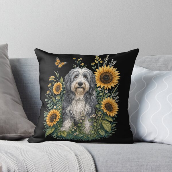 Item preview, Bearded Collie With Sunflower Cottagecore Art Dog Owner designed and sold by TerryConnells.