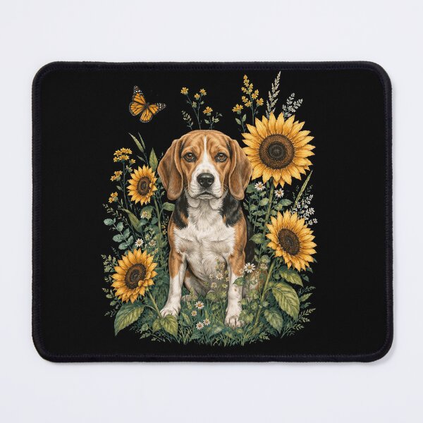 Item preview, Beagle With Sunflower Cottagecore Art Dog Owner designed and sold by TerryConnells.