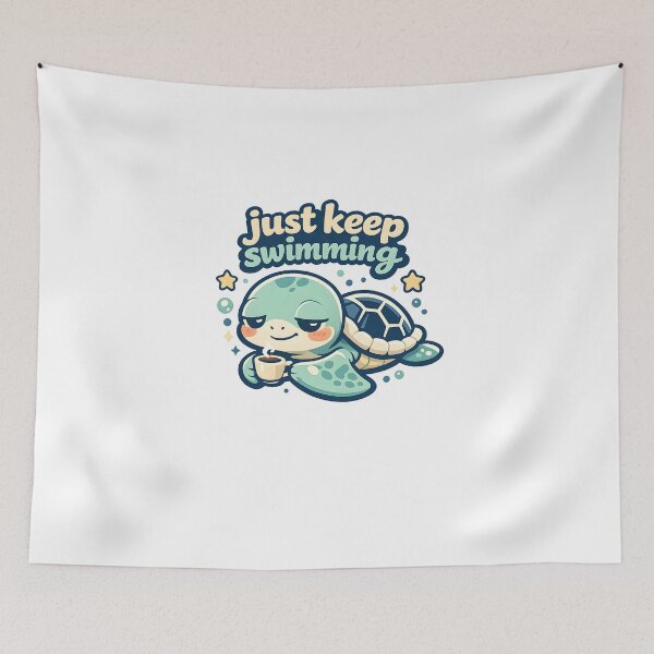 Item preview, Just Keep Swimming Cute Sea Turtle Design designed and sold by Naviora.