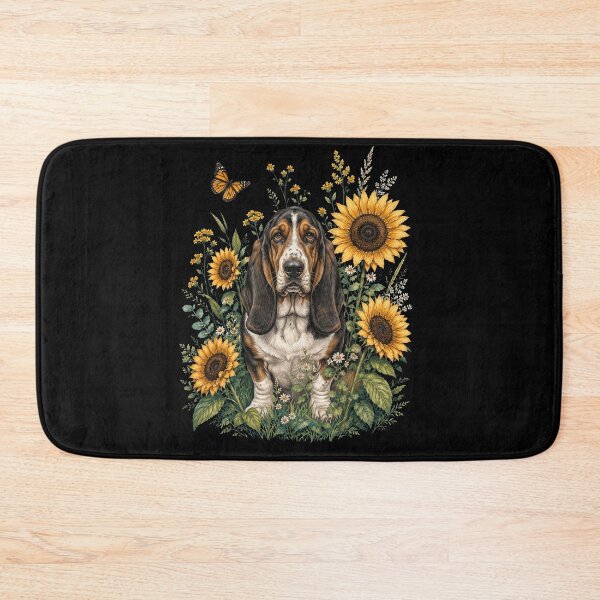 Item preview, Basset Hound With Sunflower Cottagecore Art Dog Owner designed and sold by TerryConnells.