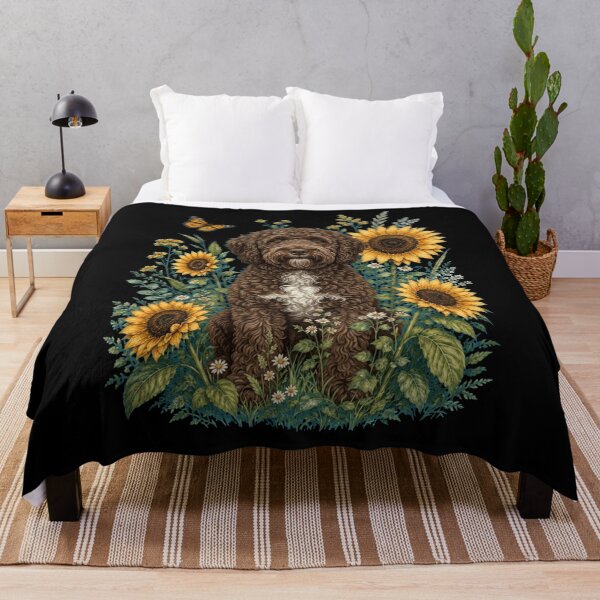 Item preview, Barbet With Sunflower Cottagecore Art Dog Owner designed and sold by TerryConnells.