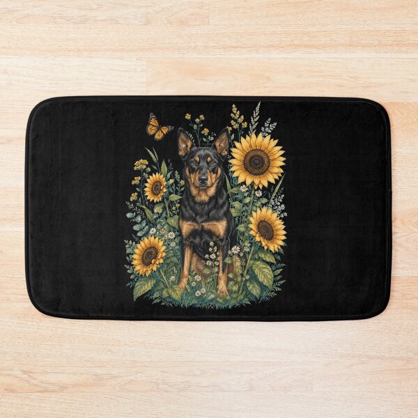 Item preview, Australian Kelpie With Sunflower Cottagecore Art Dog Owner designed and sold by TerryConnells.