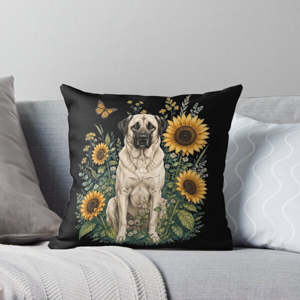 Item preview, Anatolian Shepherd Dog With Sunflower Cottagecore Art Dog Owner designed and sold by TerryConnells.