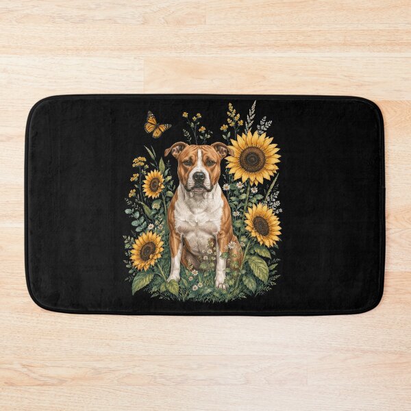 Item preview, Dueño de un perro American Staffordshire Terrier con arte cottagecore de girasol designed and sold by TerryConnells.