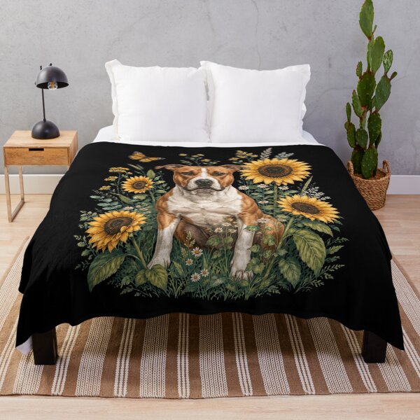 Item preview, Dueño de un perro American Staffordshire Terrier con arte cottagecore de girasol designed and sold by TerryConnells.