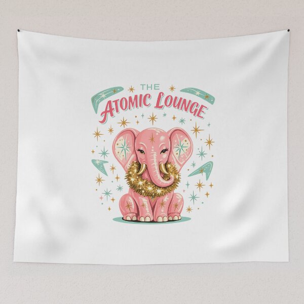 Item preview, Atomic Lounge Pink Elephant Mid Century Modern Kitsch designed and sold by chattsuede.