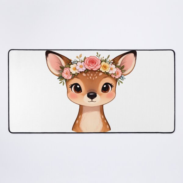 Item preview, Deer with Flower Crown designed and sold by WrenAndWhimsy.