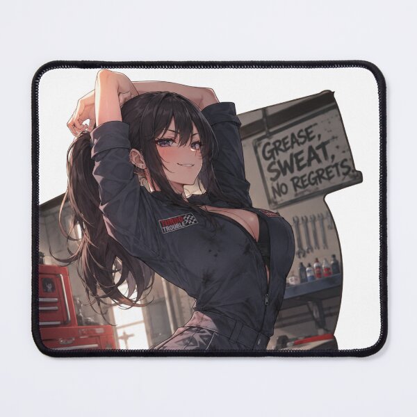 Item preview, Anime Mechanic Girl – Black and White Automotive Waifu designed and sold by Ericks0087.