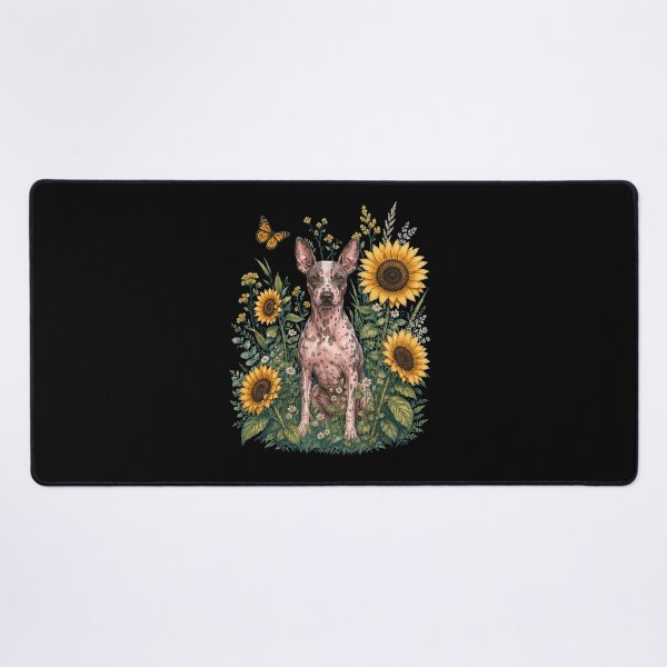 Item preview, American Hairless Terrier With Sunflower Cottagecore Art Dog Owner designed and sold by TerryConnells.