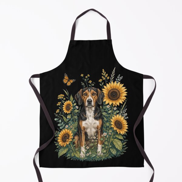 Item preview, American Foxhound With Sunflower Cottagecore Art Dog Owner designed and sold by TerryConnells.