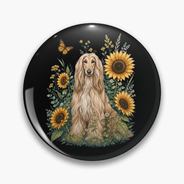 Artikelvorschau, Afghanischer Windhund mit Sonnenblume, Cottagecore-Kunst, Hundebesitzer entworfen und verkauft von TerryConnells.