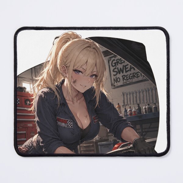 Item preview, Anime Mechanic Girl – Black and White Automotive Waifu designed and sold by Ericks0087.