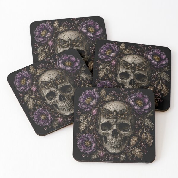 Item preview, Death moth skull with purple flowers designed and sold by BlueBerry45.