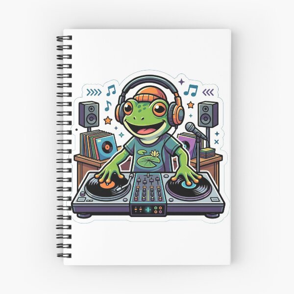 Item preview, Frog DJ Spinning Vinyl – Neon Music Cartoon Frog Party Aesthetic designed and sold by ArtsyExplorer.