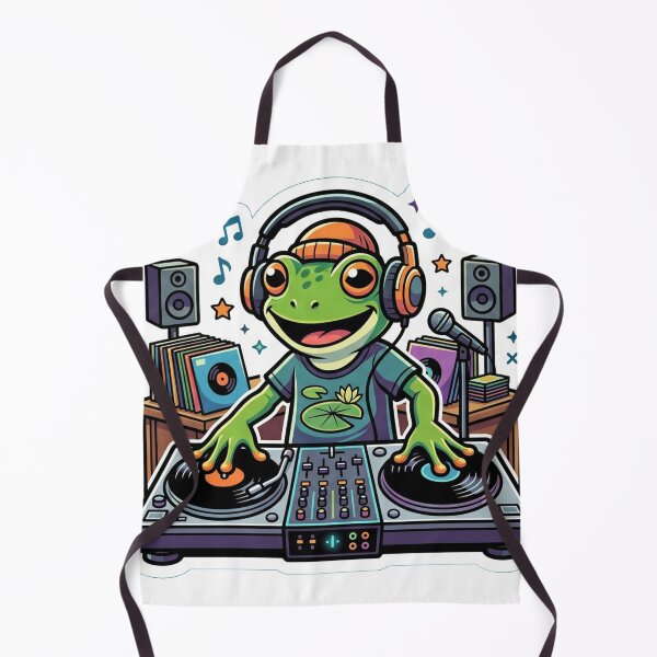 Item preview, Frog DJ Spinning Vinyl – Neon Music Cartoon Frog Party Aesthetic designed and sold by ArtsyExplorer.