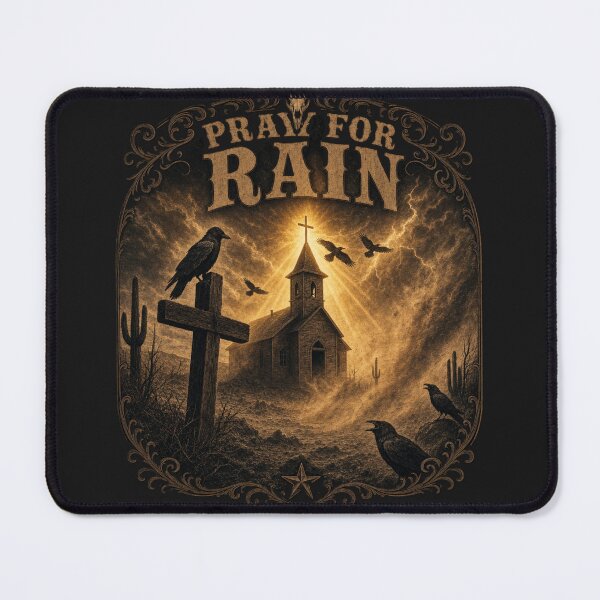 Item preview, Western Gothic Dust Storm Church Ravens Cross Design designed and sold by GardenReign.