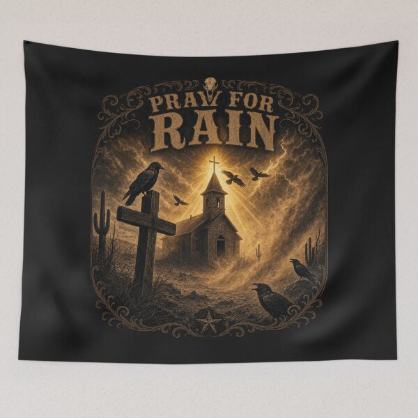 Item preview,  Western Gothic Dust Storm Church Ravens Cross Design designed and sold by GardenReign.