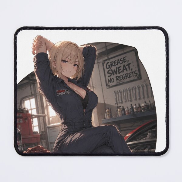 Item preview, Anime Mechanic Girl – Black and White Automotive Waifu designed and sold by Ericks0087.