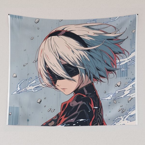 Item preview, 2B YorHa Battle Aesthetic Anime Girl | Cyberpunk Android Warrior Art | Nier Inspired Manga Style designed and sold by Dyan4.