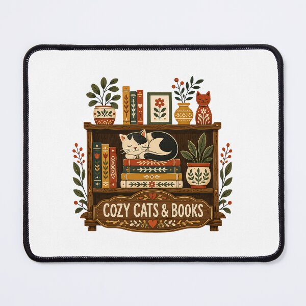 Item preview, Cozy Cats And Books Cottagecore Aesthetic designed and sold by chattsuede.
