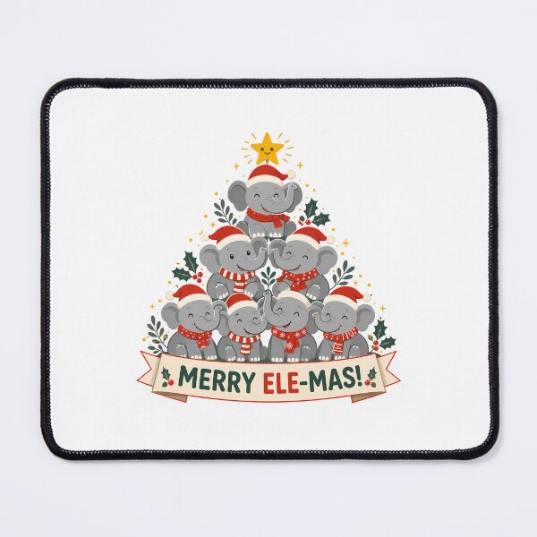 Item preview, Merry Ele-Mas Elephant Christmas Tree Pun designed and sold by chattsuede.