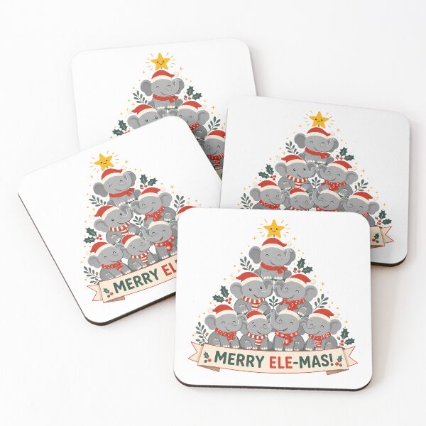 Item preview, Merry Ele-Mas Elephant Christmas Tree Pun designed and sold by chattsuede.