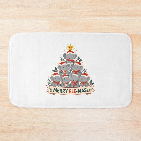 Item preview, Merry Ele-Mas Elephant Christmas Tree Pun designed and sold by chattsuede.