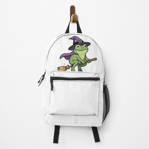 Item preview, Cute Witch Frog Flying on Broom – Magical Cartoon Fantasy Aesthetic designed and sold by ArtsyExplorer.