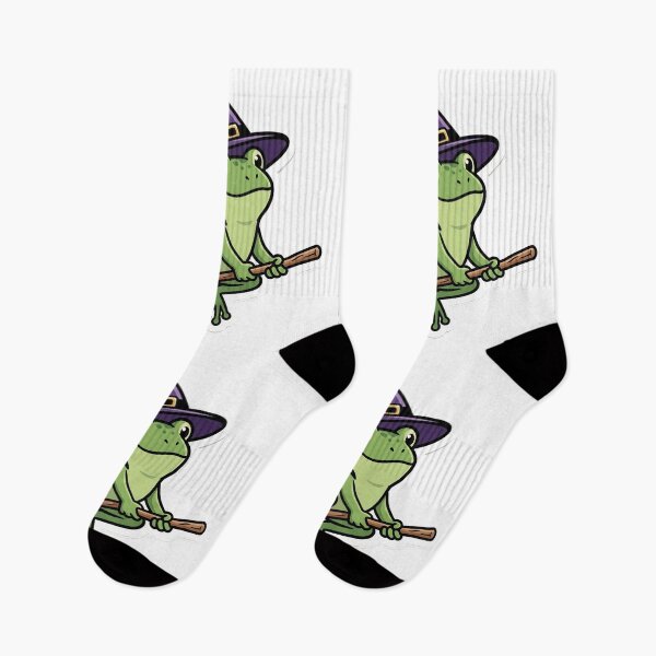 Item preview, Cute Witch Frog Flying on Broom – Magical Cartoon Fantasy Aesthetic designed and sold by ArtsyExplorer.