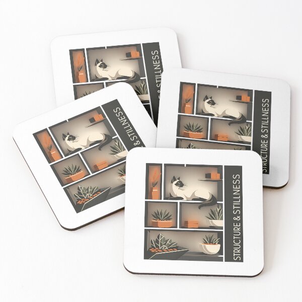 Item preview, Structure Stillness Siamese Cat Minimalist Home Decor designed and sold by chattsuede.