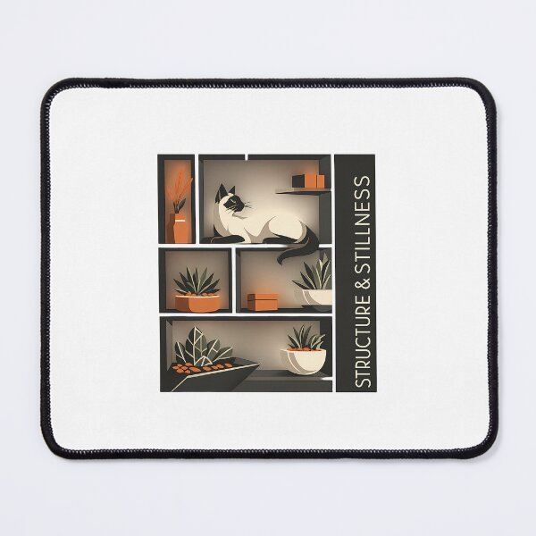 Item preview, Structure Stillness Siamese Cat Minimalist Home Decor designed and sold by chattsuede.