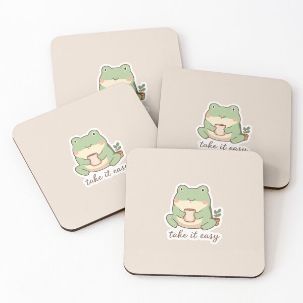 Item preview, Take It Easy Frog Sticker – Cozy Minimal Self Care Aesthetic designed and sold by Digital_products_0111.