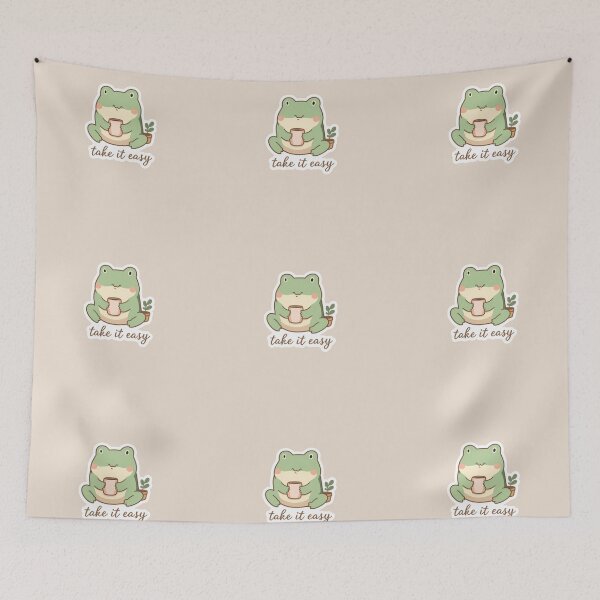 Item preview, Take It Easy Frog Sticker – Cozy Minimal Self Care Aesthetic designed and sold by Digital_products_0111.
