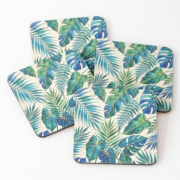 Item preview, Blue and Green Tropical Leaves designed and sold by GraphicsClub.