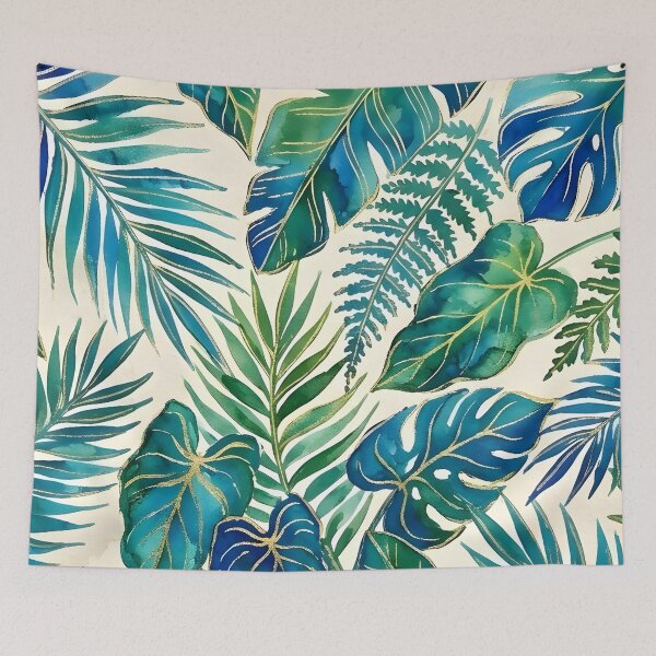 Item preview, Blue and Green Tropical Leaves designed and sold by GraphicsClub.