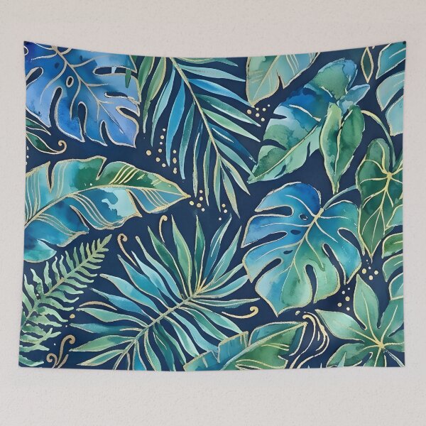 Item preview, Blue and Green Tropical Leaves designed and sold by GraphicsClub.
